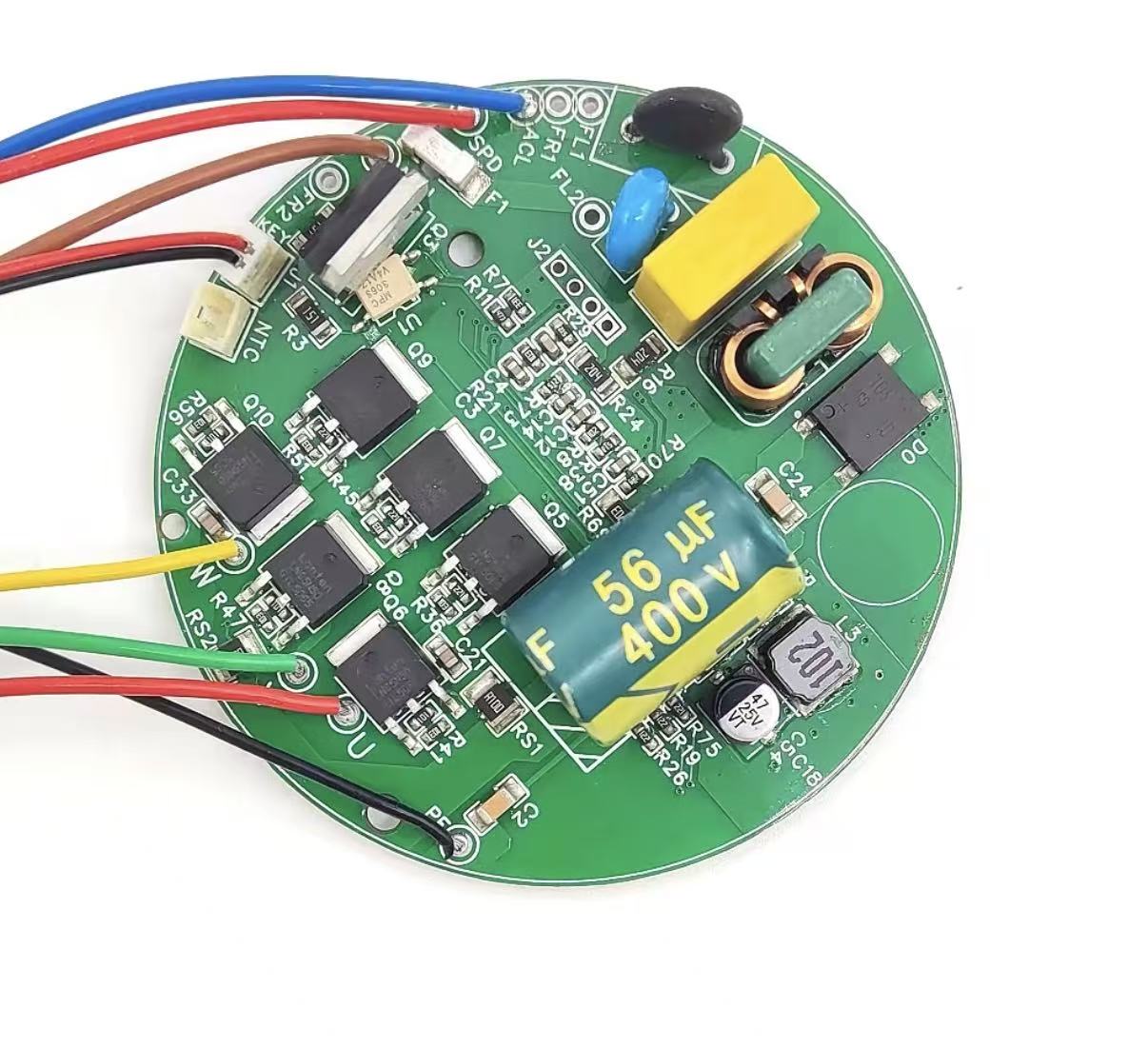 Round high-speed hair dryer BLDC control PCB assembly